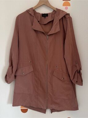 BE COOL Hooded Utility Jacket in Mauve N0008